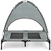 Best Choice Products Outdoor Raised Mesh Cot Cooling Dog Pet Bed for Camping, Beach, 36in, Gray, w/Removable Canopy, Travel Bagthumb 2