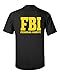 All Things Apparel FBI Federal Bureau of Investigation Front & Back Men's T-Shirt- Med Black (ATA241)