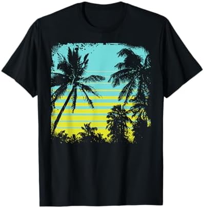 Amazon.com: Vintage Retro Sunset Palm Tree T-Shirt : Clothing 