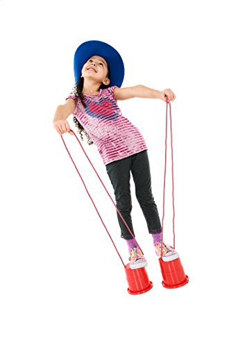 Just Jump It Set of 2 EZ Steppers - Active Indoor and Outdoor Activities for Kids - Can Stepper Toys - Yellow - Thumbnail 6