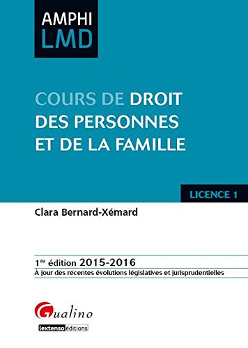 Cours de droit des personnes et de la famille