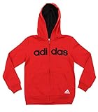 Adidas Big Boys Youth Uptempo Full Zip Fleece Hoodie, Color Options (Large (14/16), Red Black)