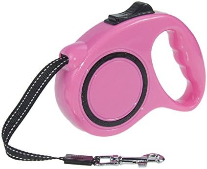 Imesun Dog Training Retractable Leash with 9-Feet Nylon Rope, One Button Brake and Lock, Pink