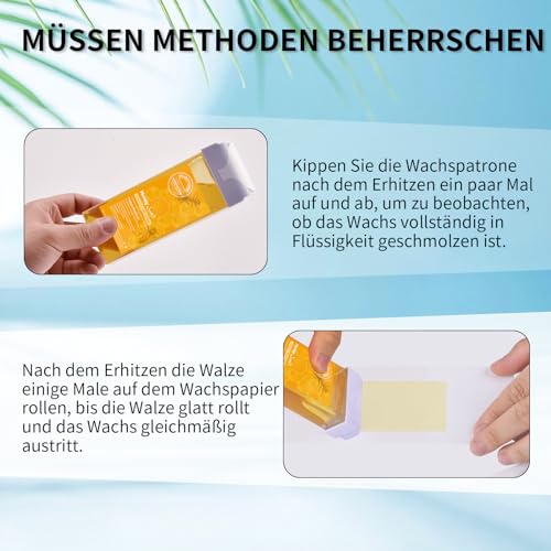 Digital Roll on Wax Kit, Demine Wax Roller Kit for Hair Removal, Waxing Kit for Women, At Home Wax Kit for Larger Areas of the Body, Great Gift for Women, Suitable for Beginners