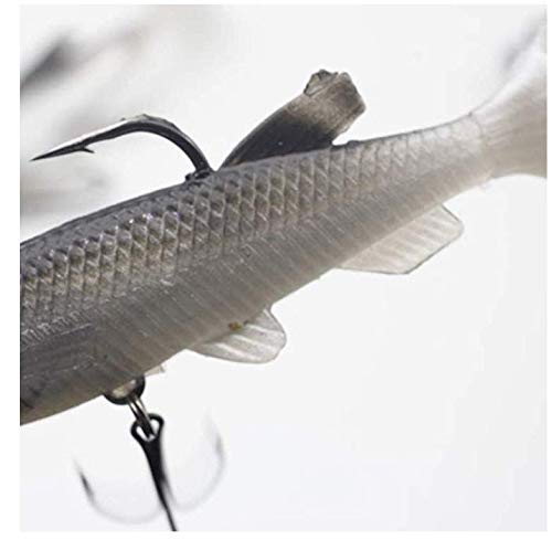 Wymaodan Ensemble De Leurres De Pêche, 5 Pièces 8 Cm Appât Souple Tête De Plomb Leurres De Poisson De Mer Matériel De Pêche Pointu Triple Crochet Appât Artificiel Queue En T