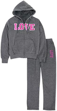 Tanbridge Women 2 Piece Tracksuit Set Sherpa Lined Fleece Outfit Hoodie & Sweatpants Jogger Sets