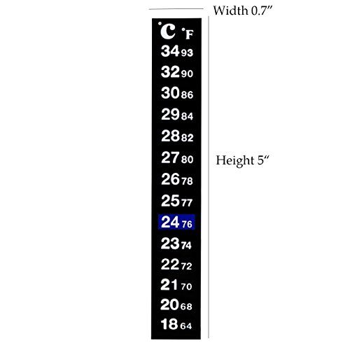 Fashionclubs Easy Read Aquarium Fish Tank Temperature Thermometer Sticker Pack of 10,Just Peel And Stick