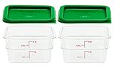 Cambro Set of 2 Clear Square Food Storage Containers with Lids, 2 Quart (2 quart, set of 2)