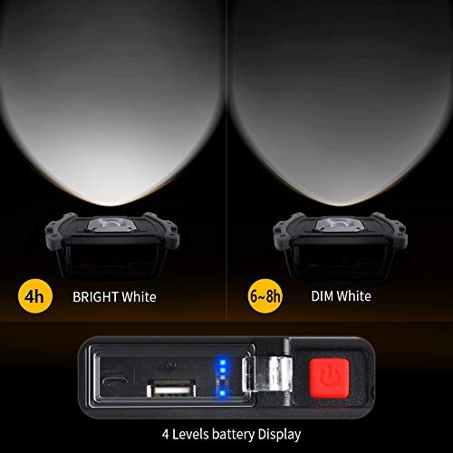 Illushine LED Work Light, 10W 1500 Lumen Rechargeable Work Lights, Portable COB Flood Lights, Waterproof LED Floodlight for Job Site Lighting, Emergency Car Repairing, Camping Hiking