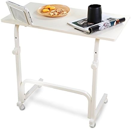 1208S Mobile Laptop Desk Cart Adjustable Overbed Table With Tablet Stand