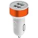 Pawtec Signature Mini Dual USB Car Charger 5V 3.1A/15W High-Speed For iPhone 7, 7 Plus, 6s 6 Plus, 6s 6, SE, iPad Pro / mini, Galaxy S7 Note 6, HTC, Nexus, Android Devices with Storage Sleeve (White)