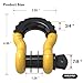 oEdRo D Ring Shackles (2pc) Shackle 4.75 Ton (9500 Lbs) Capacity with 7/8'' Pin, Heavy Duty Off Road Recovery Yellow Shackle with Black Isolator for Vehicle Recovery, Towing, Stump Removal