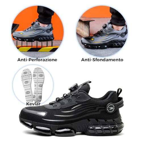 Safety Shoes Men Women Work Shoes Breathable Lightweight Comfortable with Steel Toe Cap 36-46 EU