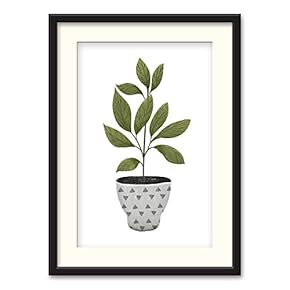 Black Framed Canvas Wall Art Nordic Style Plant Home Artwork Decoration for Living Room, Bedroom - 23x31 inches