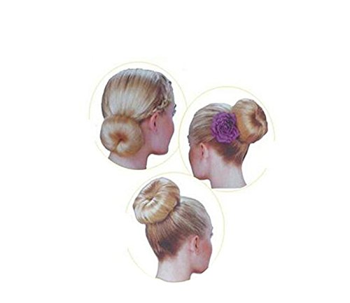 Women Lady Girls Magic Hair Styler Hair Twist Buds Sponge Hot Hair Donut Bun Ring Styling Maker (1 large+2 small) (Brown)