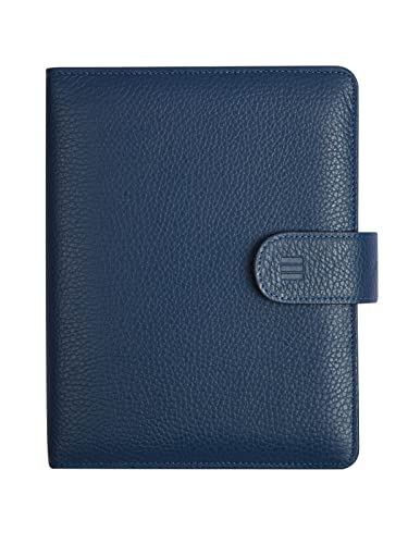 Finocam - Andrea 2026 Open Leather Organiser Agenda Week to View Vertical January 2026 - December 2026 (12 months) Catalan Blue