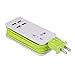 Mini USB Power Strip, 4 Port USB Charger Station 5V 2.1A-1A 21W Travel Charging Strip Outlets 5ft Extension Power Supply Cord with Universal Flat Wall Plug 100V-240V Input USB Power Sockets (Green)