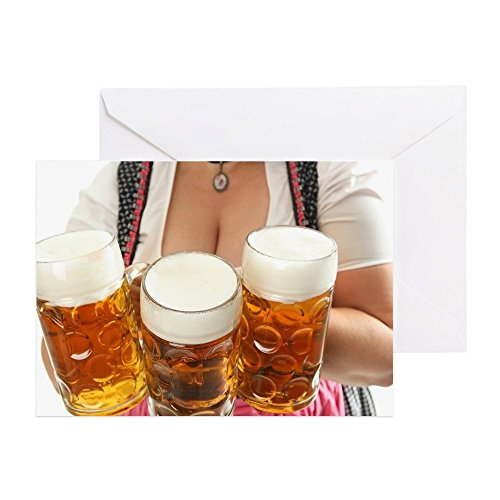 CafePress - Bavarian Waitress With Oktoberfest B - Greeting Card, Note Card, Birthday Card, Blank Inside Matte