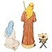 Three Kings Gifts Holy Family Joseph, Mary, Jesus with Manger, Polystone Flat Bottom Base for Stability, Home Decorating Christmas Nativity Scene Sets & Figures, 3-Pieces, For 10 inch Scale Collection