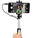 Selfie Stick : Stalion Selfy Handheld Extended Wired Monopod Portrait Taker & Video Recorder (Jet Black) Universal FIT for iPhone 6 6s Plus, Galaxy S7 S6 Edge+ Note 5 and Smartphones