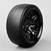 SOUFORCE 1:10 Scale RC Model Drift Wheels and Tires, 12mm Hex Plastic Wheel Rim and Tire Set for On Road Racing Car, 4 Pack Black