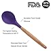 Maphyton Silicone Cooking Utensils, 6 Pieces Nonstick Heat Resistant Kitchen Tool Set BPA Free with Natural Wood Handle Purple