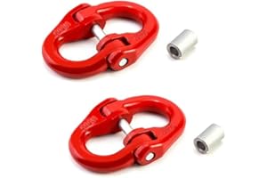 EGV G80 Alloy Steel Hammerlock Coupling Link Connecting Link, 3/4", 2 Pack, 18000 lbs Load Limit, Red