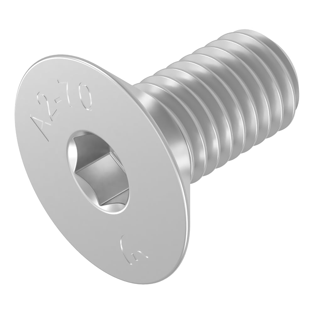 SECCARO countersunk Screw M12 x 25 mm, Stainless Steel V2A VA A2, DIN 7991 / ISO 10642, Hexagon Socket, 20 Pieces