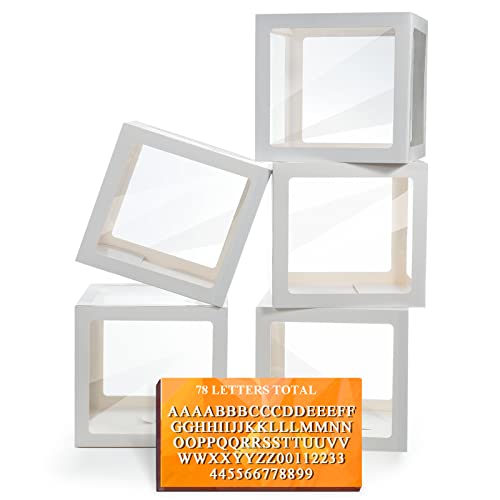 White Transparent Balloon Boxes, Clear Baby Boxes with Letters for ...