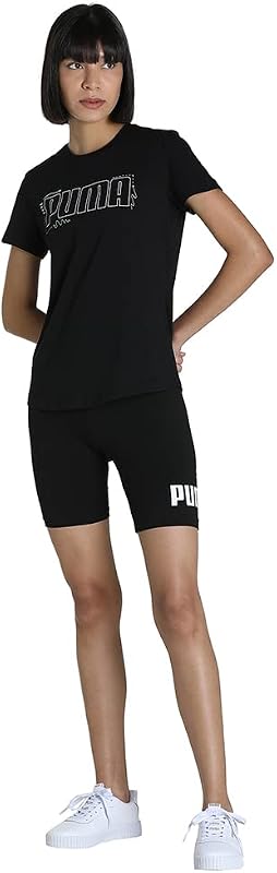 PUMA ESS 7"" Logo Short Leggings Collants, Mulheres, Preto (Preto), s