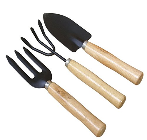 Lyhome Heavy Duty Gardening Tool Set, Shovel Rake Spade Hand Trowel Indoor Garden Tools for House Plants