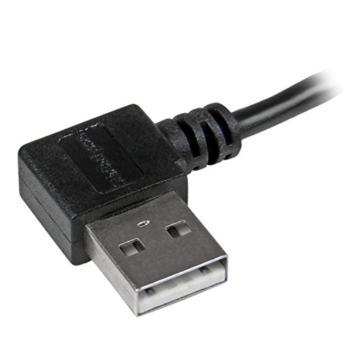 StarTech.com 2m 6 ft Micro-USB Cable with Right-Angled Connectors - M/M - USB A to Micro B Cable - 6ft Right Angle Micro USB Cable