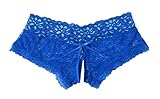 Trixx Intimates Women's Open Crotch Boyshorts Panty Blue Small