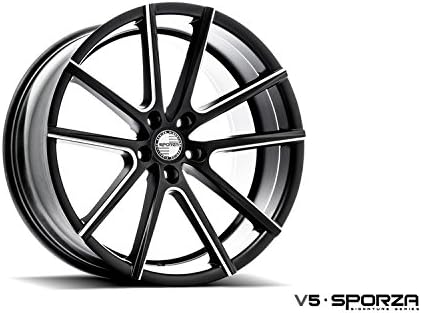20" Inch Sporza V5 Black / Milled -Concave- Wheels Rims Only | Set of 4 | Financing Available | Infiniti Audi Mercedes Dodge Chevy Chrysler Acura Ford Lexus Nissan BMW