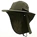 4 Panel Large Bill Flap Hat-Olive W15S48B