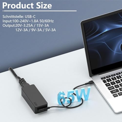HAFIUEGE 65W USB C Charger Fit for Lenovo ThinkPad, Yoga, Chromebook | ThinkPad T14 T15 E14 E15 T480 T490 T580 X280 X380 X1 Carbon Chromebook C330 S330 100e 300e 500 Yoga, Type C Power Adapter