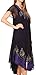 Sakkas B009 Batik Hindi Cap Sleeve Caftan Dress / Cover Up - Eggplant - One Size