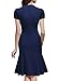 Miusol Women's Official V-Neck Retro Cap Sleeve Fitted Business Cocktail Dress