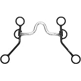 BAR H EQUINE Western Argentine Shank Bit, Silver &amp; Black, 5 in