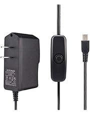 Enokay Power Supply for Raspberry Pi 2 3 b b+ 5V 2.5A Micro USB Charger Adapter with On Off Switch