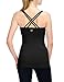 Baleaf Women's Yoga Cami Tank Top Built in Shelf Bra Black Size M