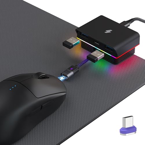 for G Pro X Superlight Gaming Mouse Charging Dock Compatible with Logitech G Pro X Superlight, MX Master 2S/ 3S /3 Magnetic Desktop Mouse Charging with RGB Support G HUB Office/Gaming Room