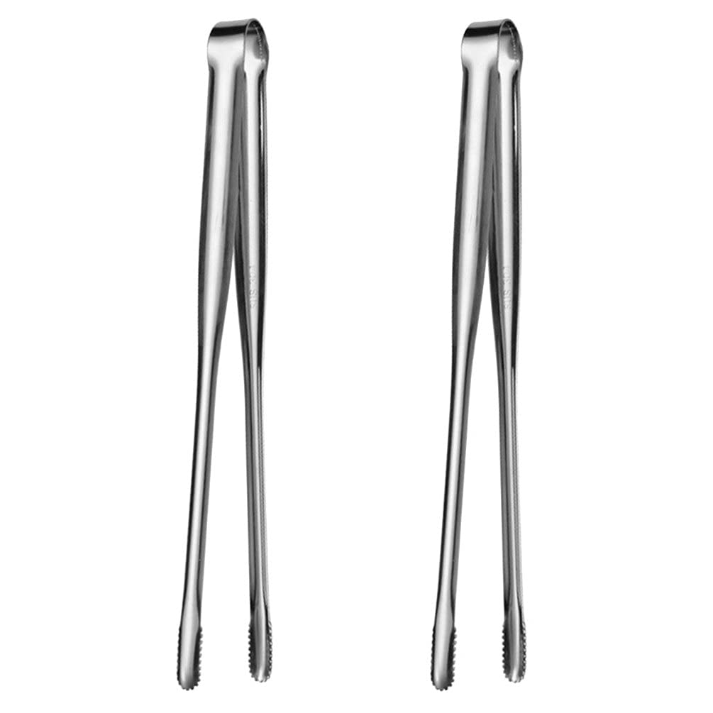 UPKOCH Japanese Style Barbecue Tongs 7.48 Inch Stainless Steel Steak Clamps Heat Resistant Food Tongs for Outdoor Cooking Picnic and Home Use