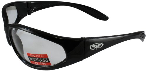 Global Vision Hercules Nylon Sunglasses (Black Frame/Clear Lens)
