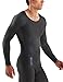 Skins Men's RY400 Compression Long Sleeve Recovery Top, Graphite/Blue, Large