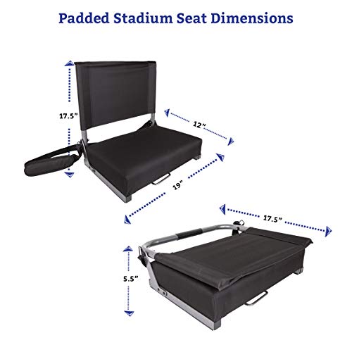 Cascade Mountain Tech Deluxe Stadium Seat, One Size, Black Ultra Padded Pricepulse