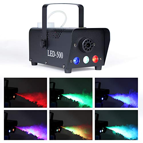 【2019 Upgraded】Fog Machine with Lights,Wireless Remote Control MOMSIV Portable Smoke Machine with Colorful LED Lights for Christmas,Holidays,Parties,Weddings,Halloween (500W) - Thumbnail 3