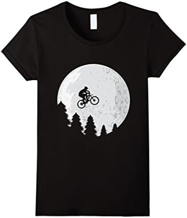 Womens Mountain Biking T-Shirt, Bicycle T Shirts, Funny Cycling Tee XL Black