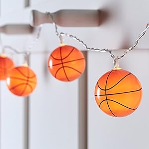 Lights4fun, Inc. 10 Basketball Battery Operated Indoor LED Fairy String Lights