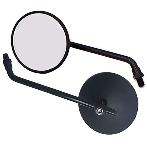 Yibid Universal 4" Round Motorcycle Rearview Side Mirrors Matte Black Classic Retro Mirrors Multi-fit for Harley Cruiser Chopper Cafe Racer Sportster Bobber Touring Dyna Honda Kawasaki Suzuki Yamaha - Thumbnail 2